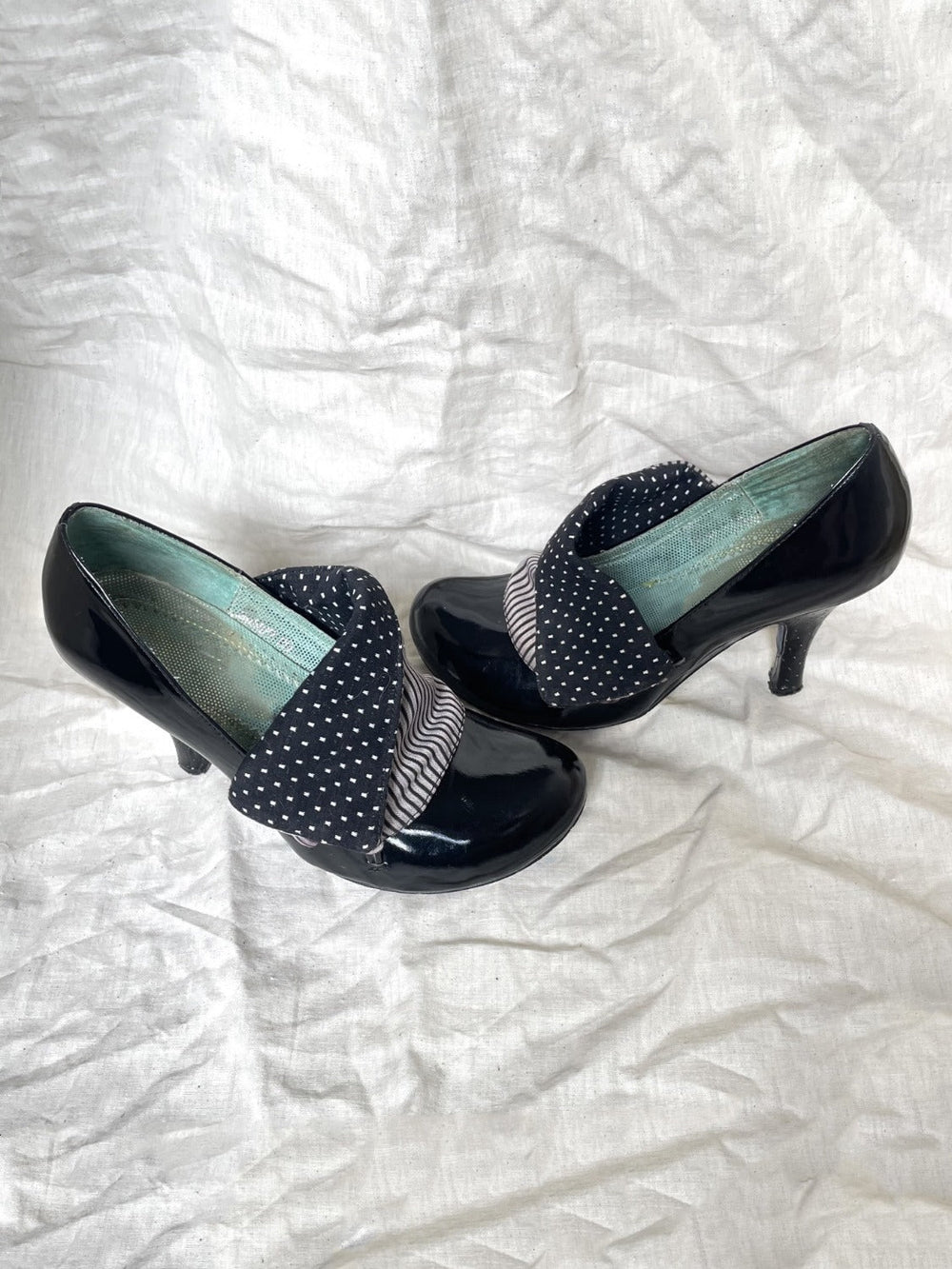 Retro Polka Dot Flip-Flops With High Heels Newgew