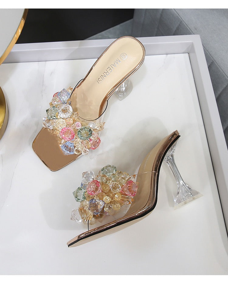 Color Me Pretty Gemstone Bead Mules Newgew