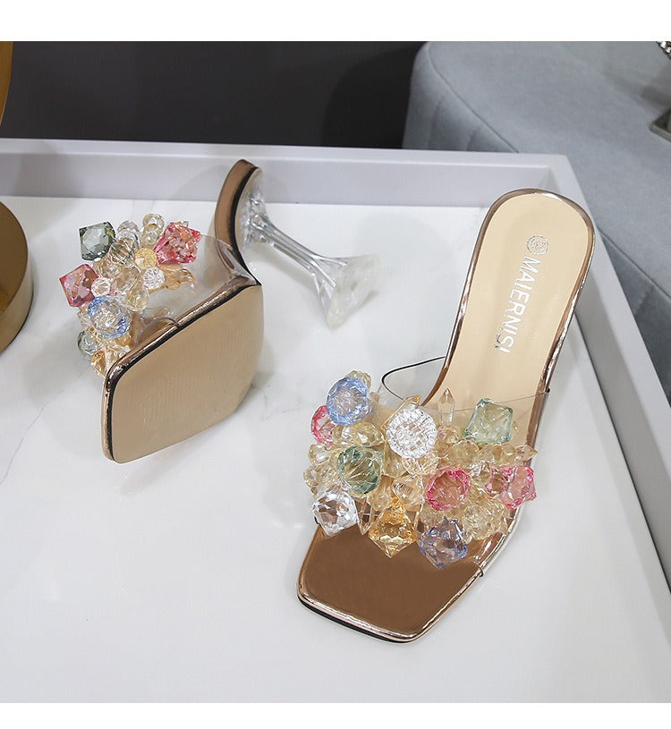 Color Me Pretty Gemstone Bead Mules Newgew