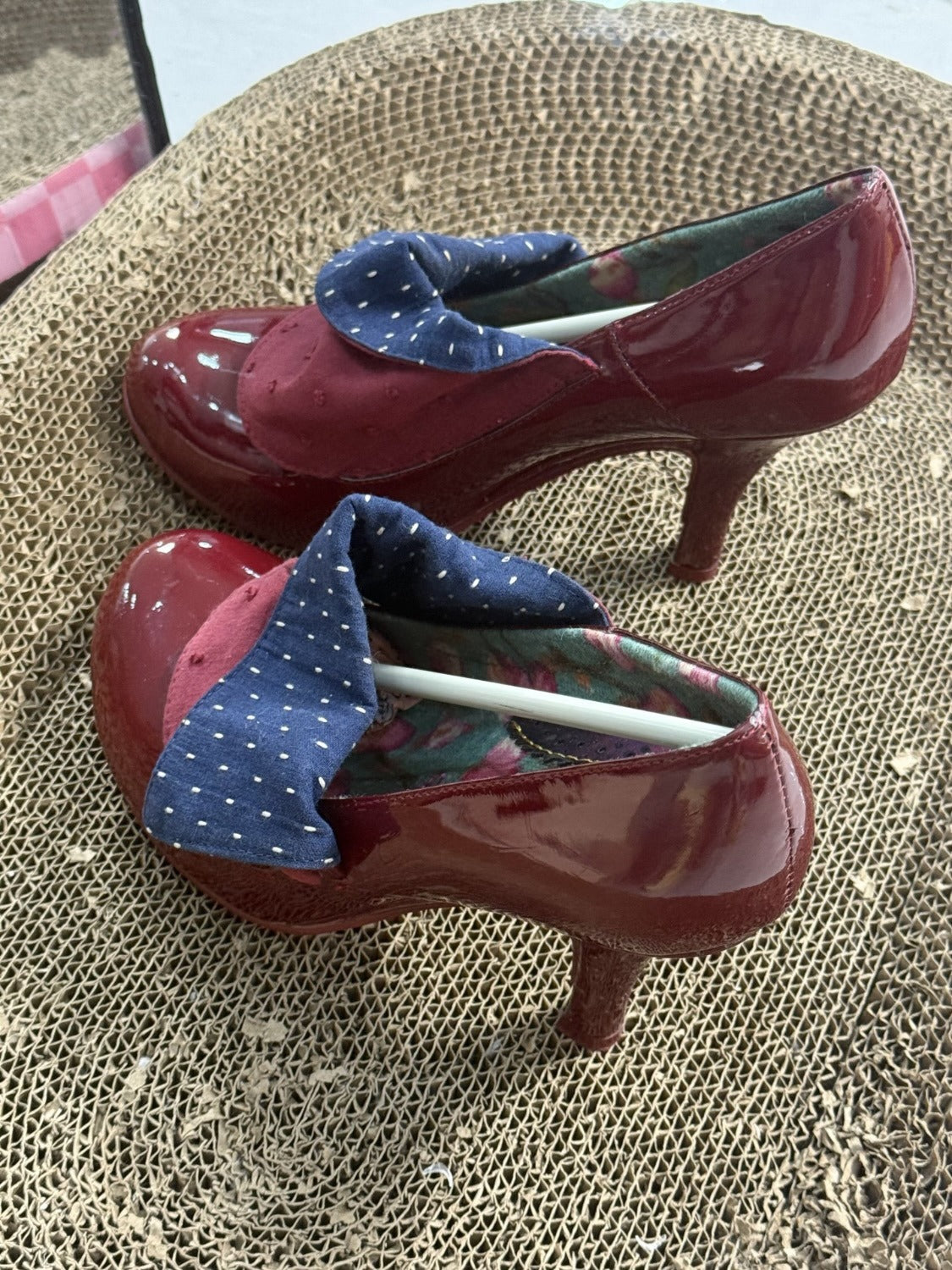 Retro Polka Dot Flip-Flops With High Heels Newgew