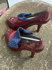 Retro Polka Dot Flip-Flops With High Heels Newgew