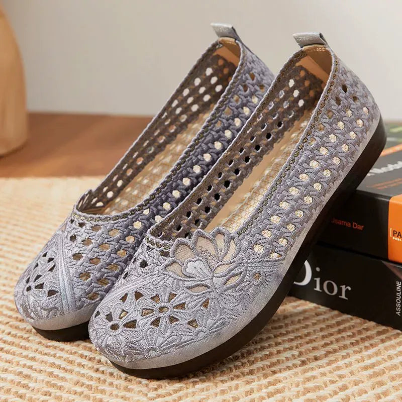 Old Beijing Cloth Female Tennis Breathable Mesh Mother Canvas Shoes Newgew