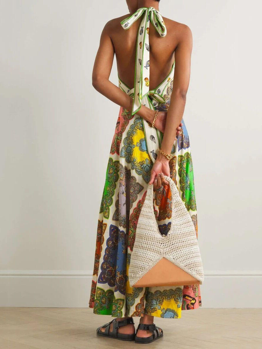Paisley Satin Floral Maxi Dress Newgew Dresses