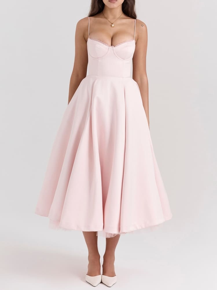 Ballerina Pink Midi Dress Newgew Dresses