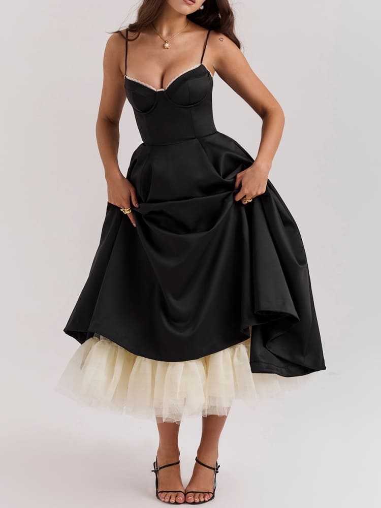 Black Tulle Midi Dress Newgew Dresses
