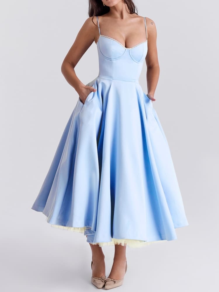 Cinderella Blue Tulle Midi Dress Newgew Dresses