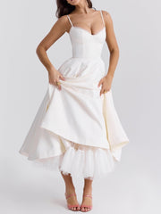 White Tulle Midi Dress Newgew Dresses