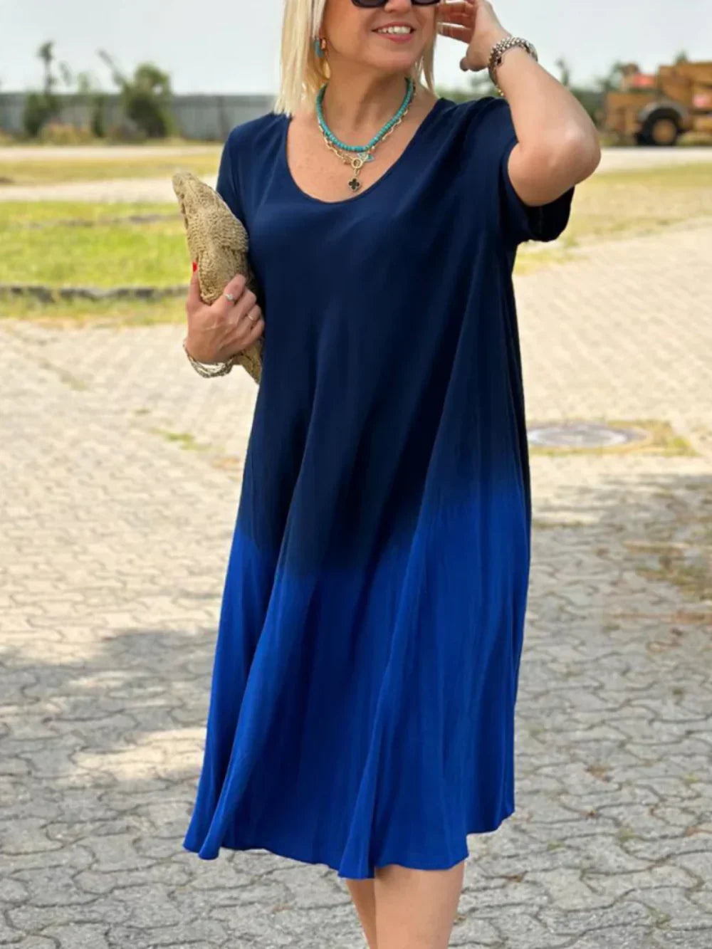Tie Dye Gradient Flare Dress Newgew Dresses