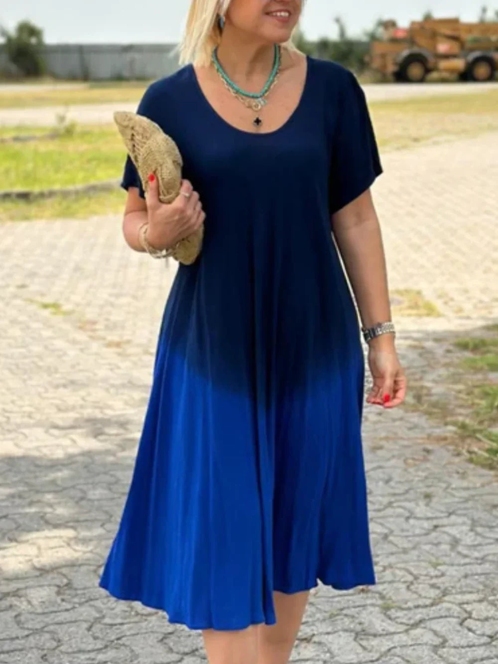 Tie Dye Gradient Flare Dress Newgew Dresses