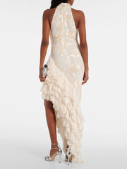 Floral-Appliqué Maxi Dress Newgew Dresses