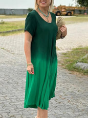 Tie Dye Gradient Flare Dress Newgew Dresses