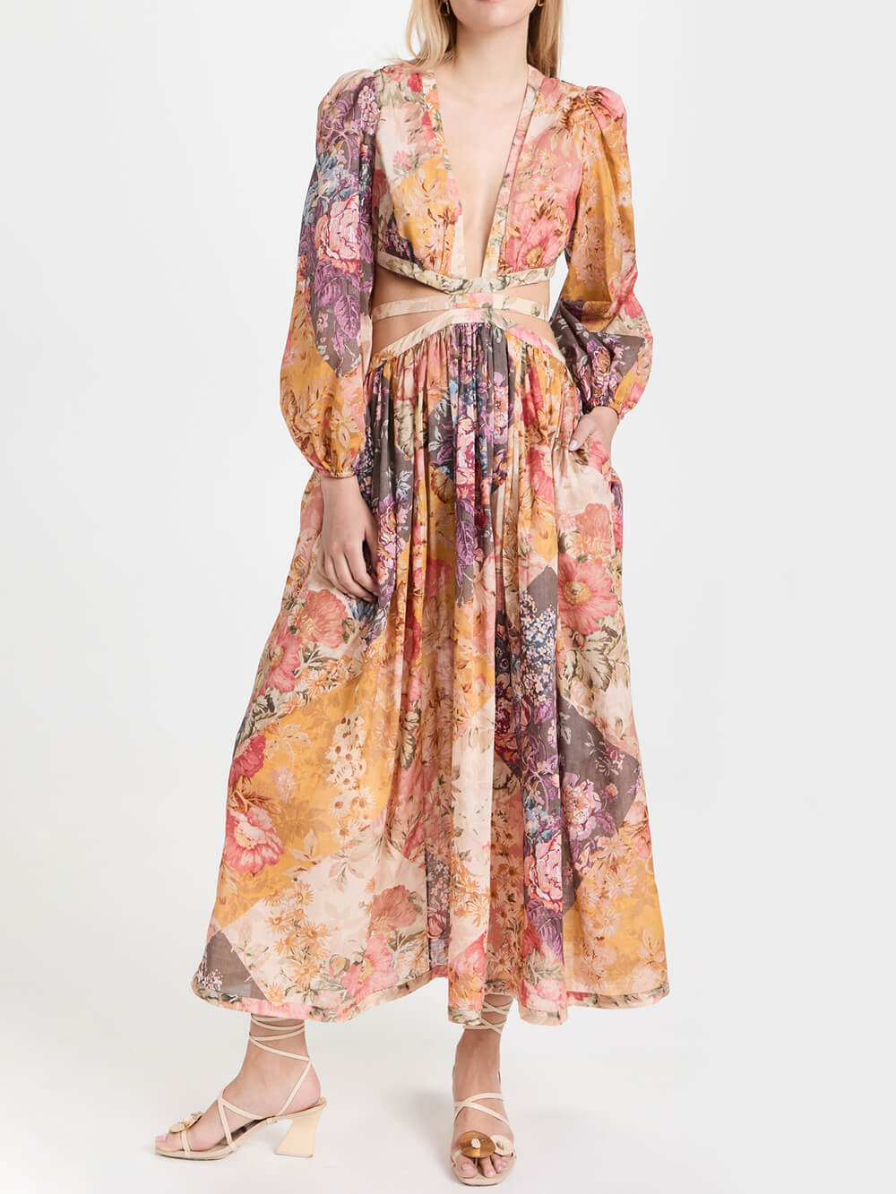 Pattie Cutouts Sides Paneled Maxi Dress Newgew Dresses
