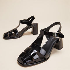 Cool Buckle Cutout heeled Sandals Newgew