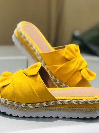 Women Casual Daily Comfy Bowknot Slip On Sandals Newgew