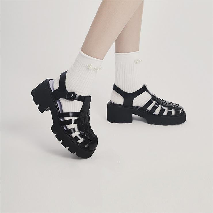 Rome Cowhide Platform Sandals Newgew