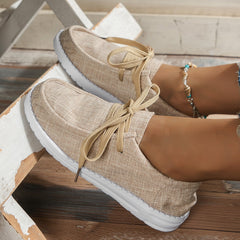 Soft Lace-Up Loafers Canvas Shoes Newgew