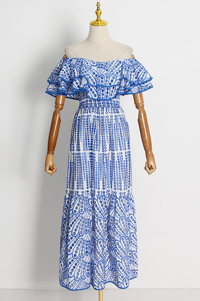 Tulum Off Shoulder Eyelet Dress Newgew