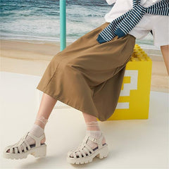 Rome Cowhide Platform Sandals Newgew
