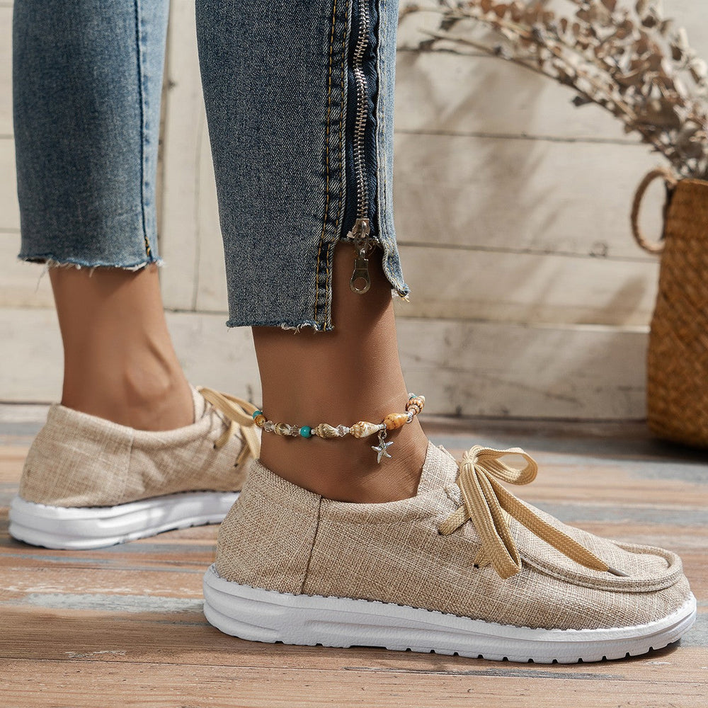 Soft Lace-Up Loafers Canvas Shoes Newgew