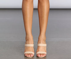 Double Band Faux Nubuck Heels Newgew
