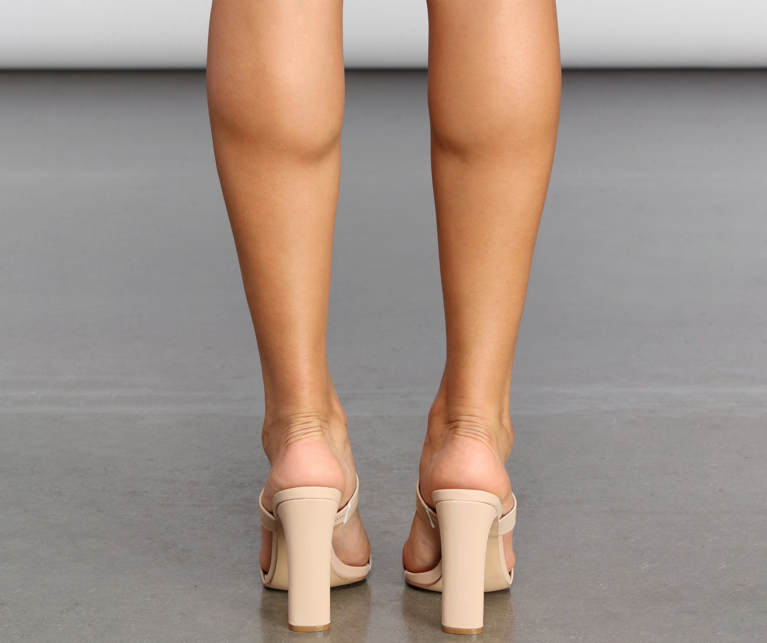 Double Band Faux Nubuck Heels Newgew