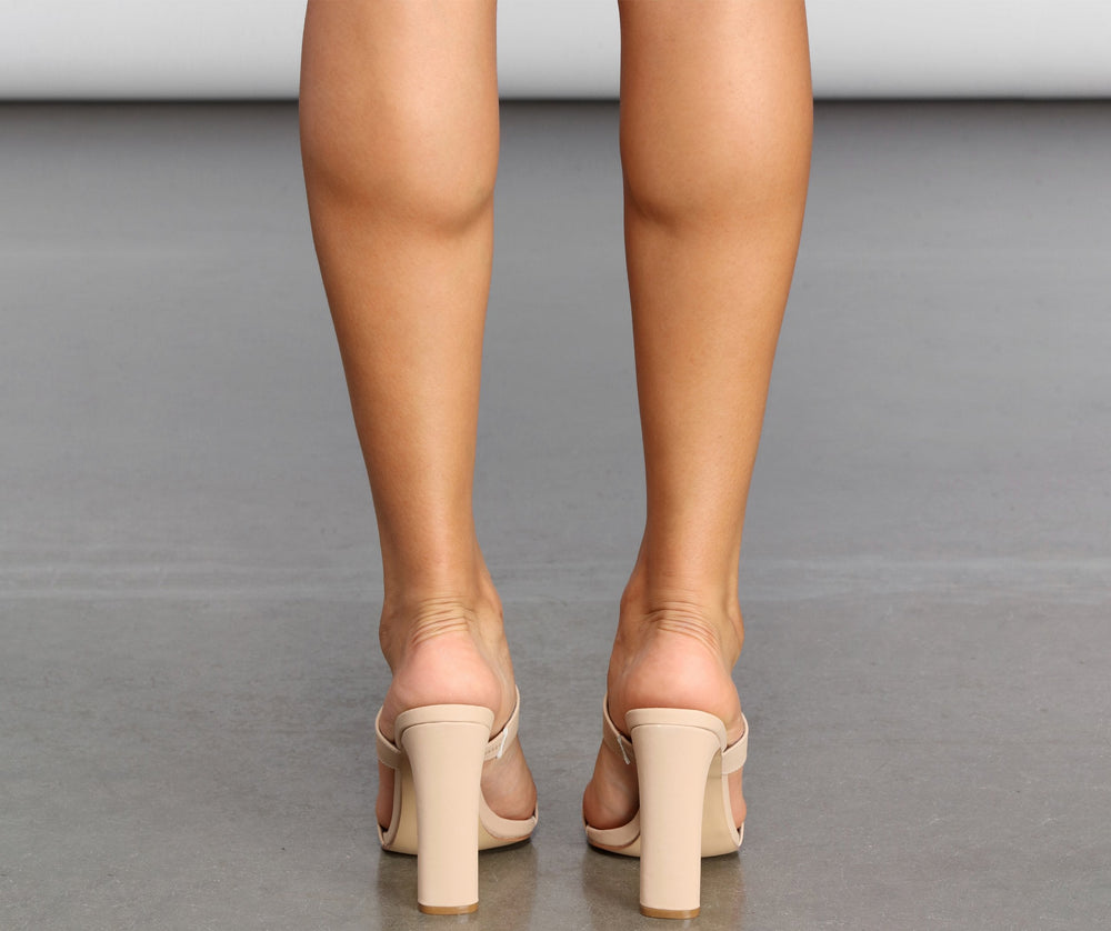 Double Band Faux Nubuck Heels Newgew