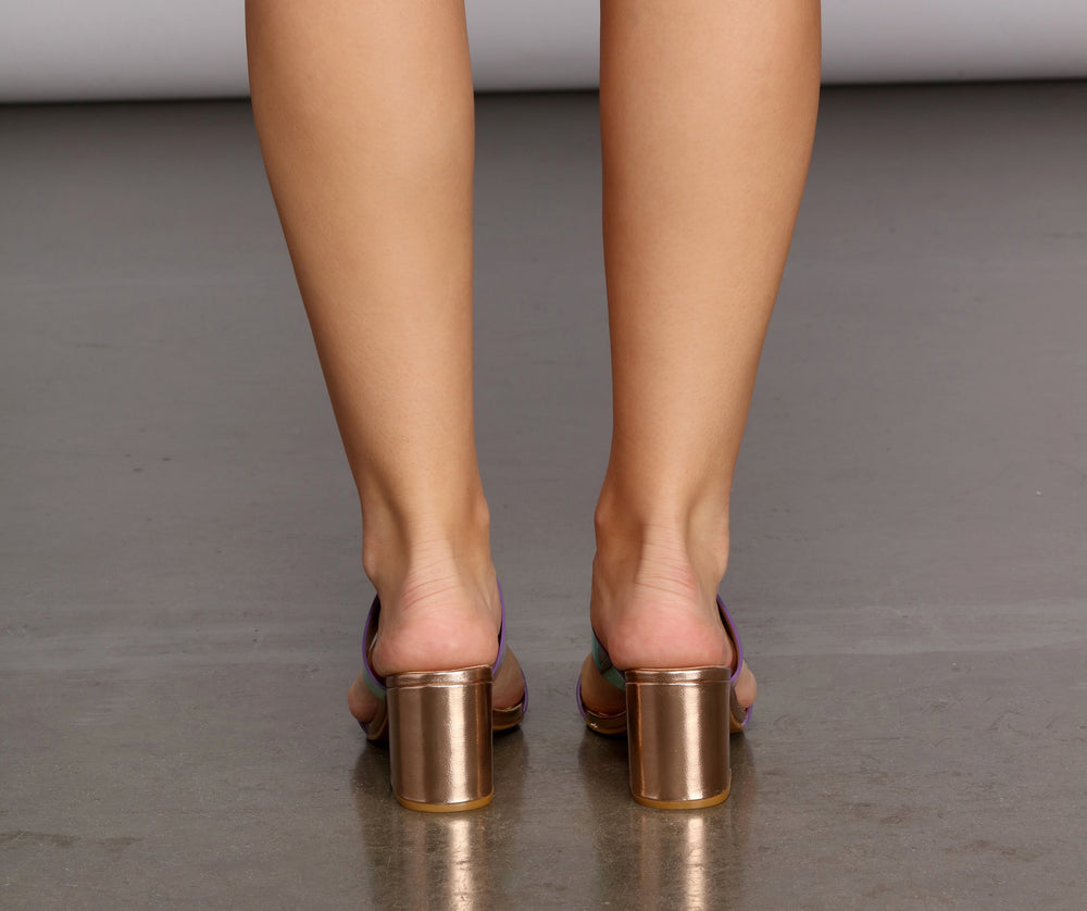 Chic Clear Banded Mules Newgew