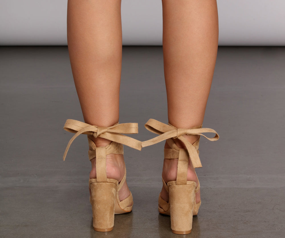 Lace Up Block Heels Newgew