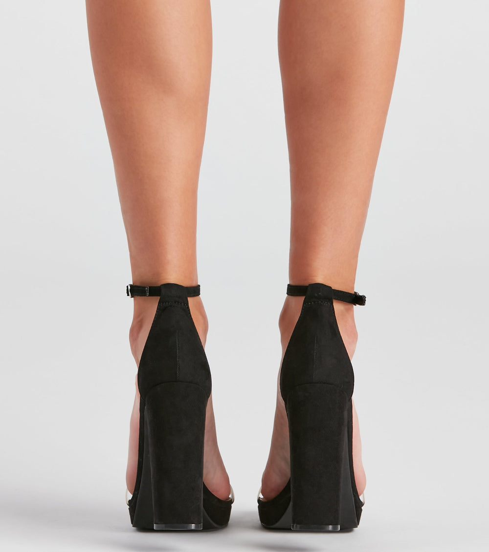 A Chic Look Platform Block Heels Newgew
