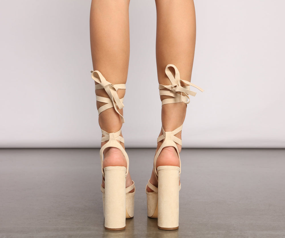 Fashionista Moment Faux Suede Platform Heels Newgew