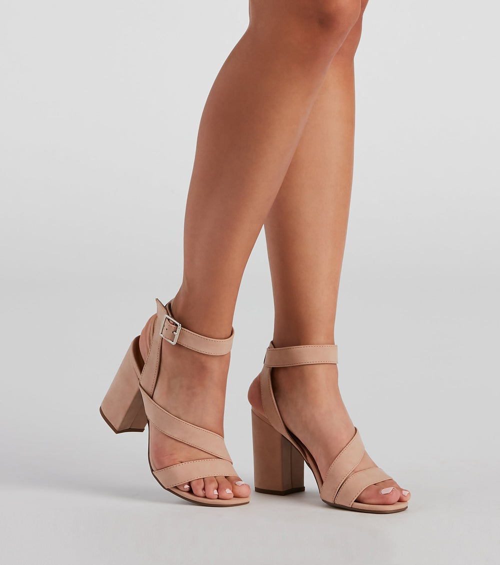 Step It Up Faux Nubuck Block Heels Newgew