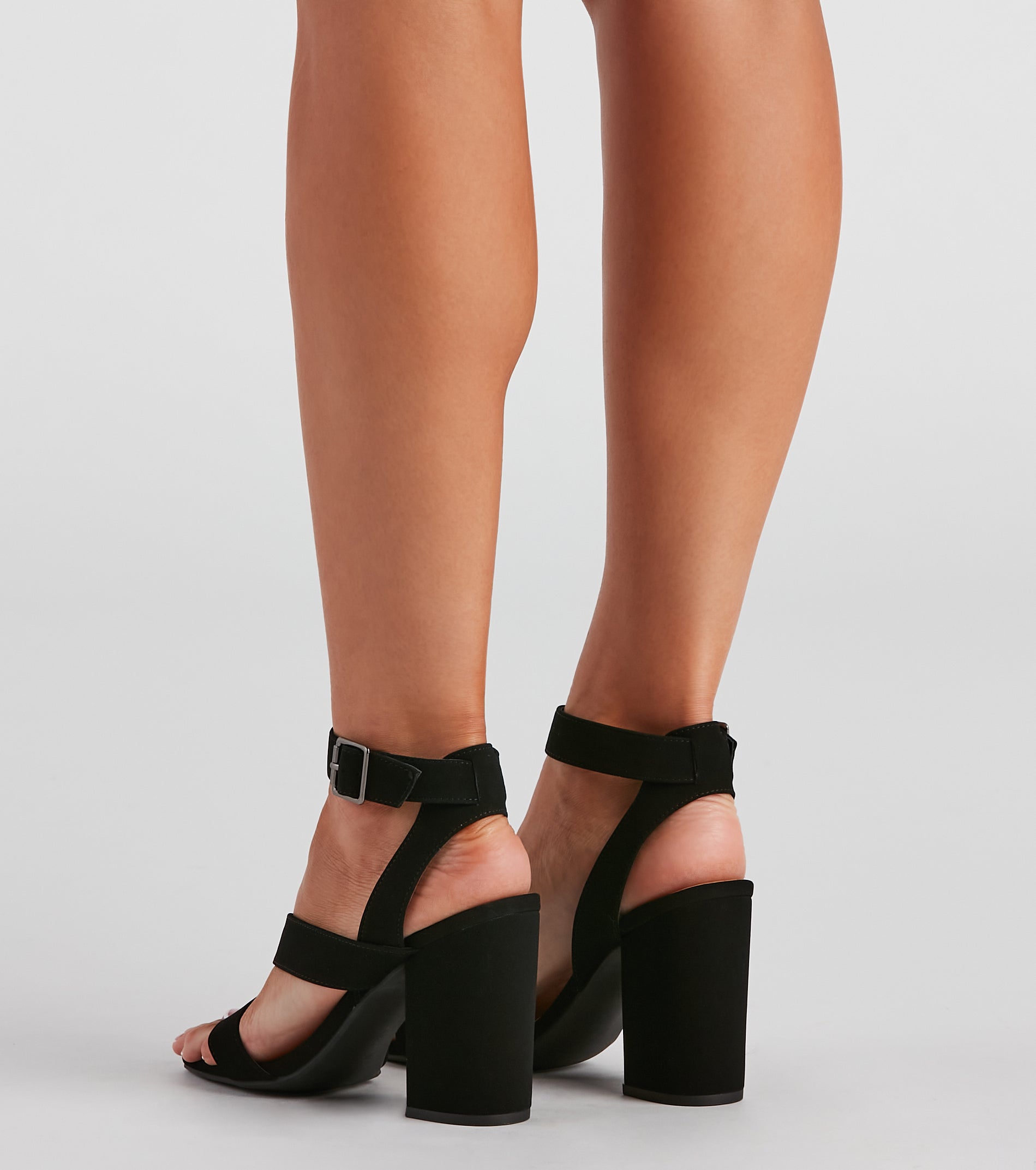 Step It Up Faux Nubuck Block Heels Newgew