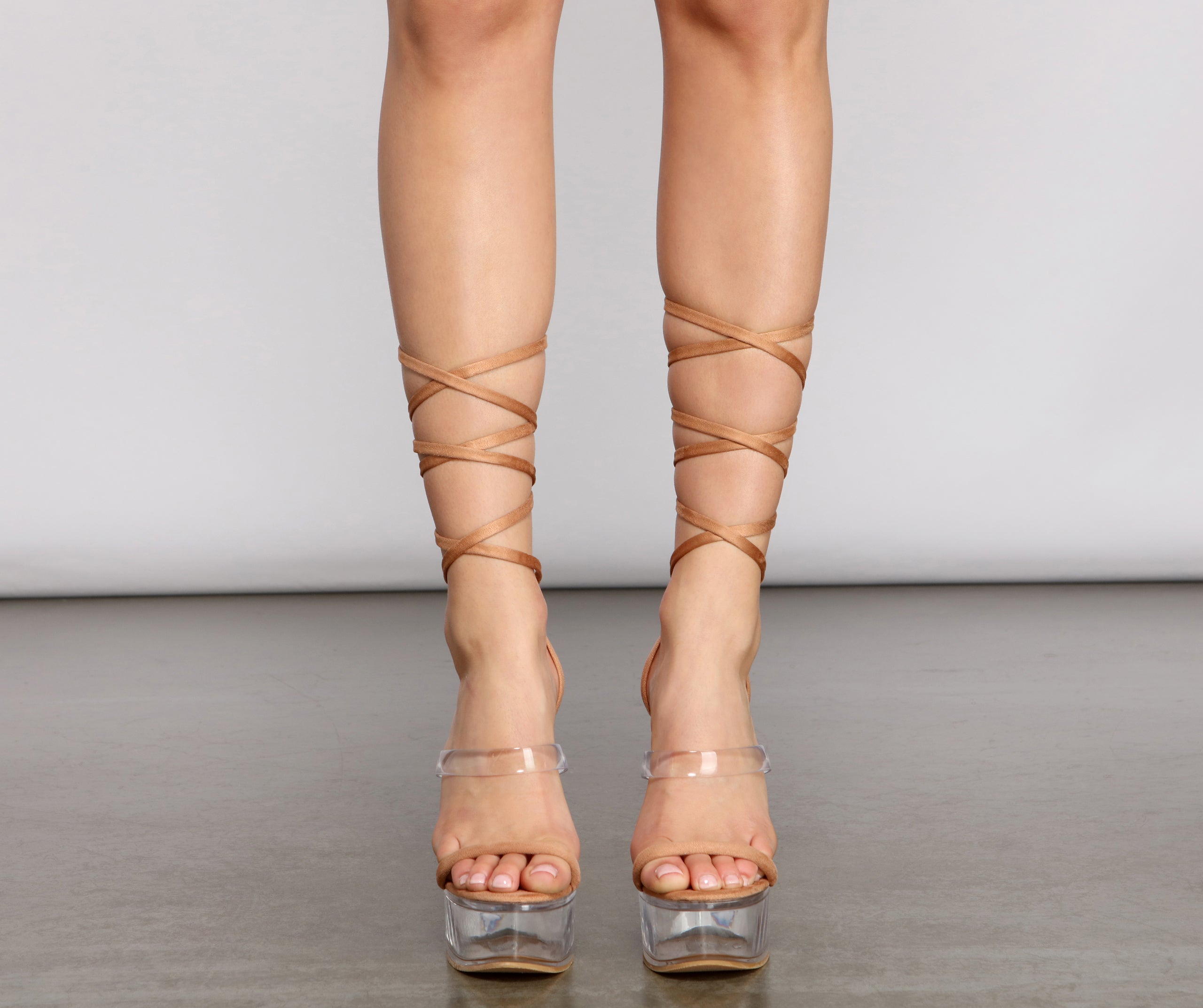 Scene Stealer Lace-Up Stiletto Heels Newgew