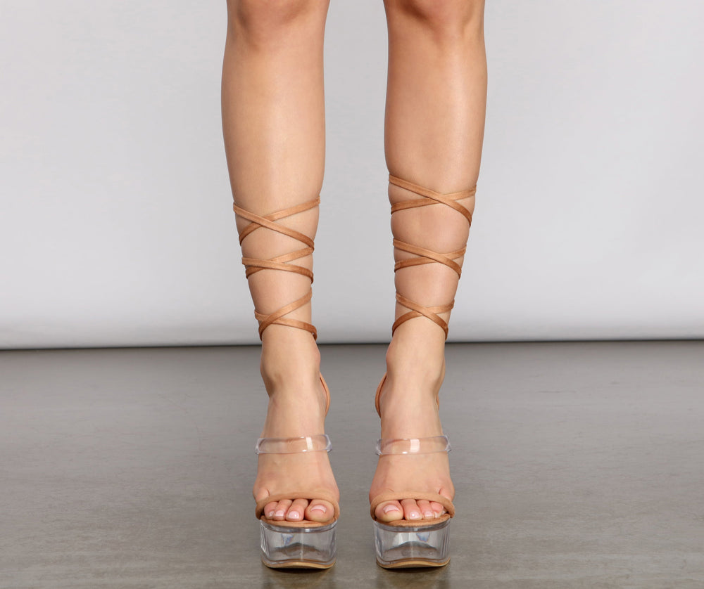Scene Stealer Lace-Up Stiletto Heels Newgew