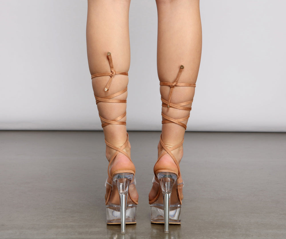 Scene Stealer Lace-Up Stiletto Heels Newgew
