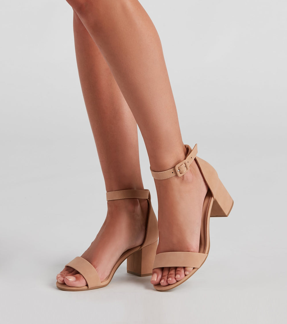 Block Type Heel Chic Basic Wide-Fit Block Heels – PinTow