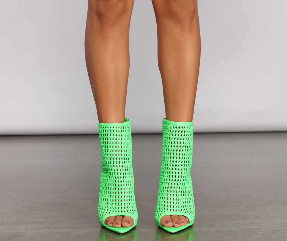Neon Lights Caged Stiletto Heels Newgew