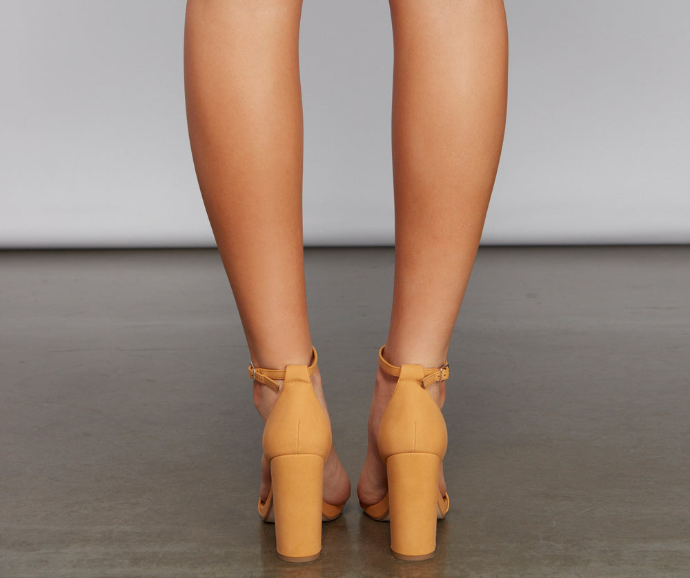 Basic Mood Faux Nubuck Block Heels Newgew