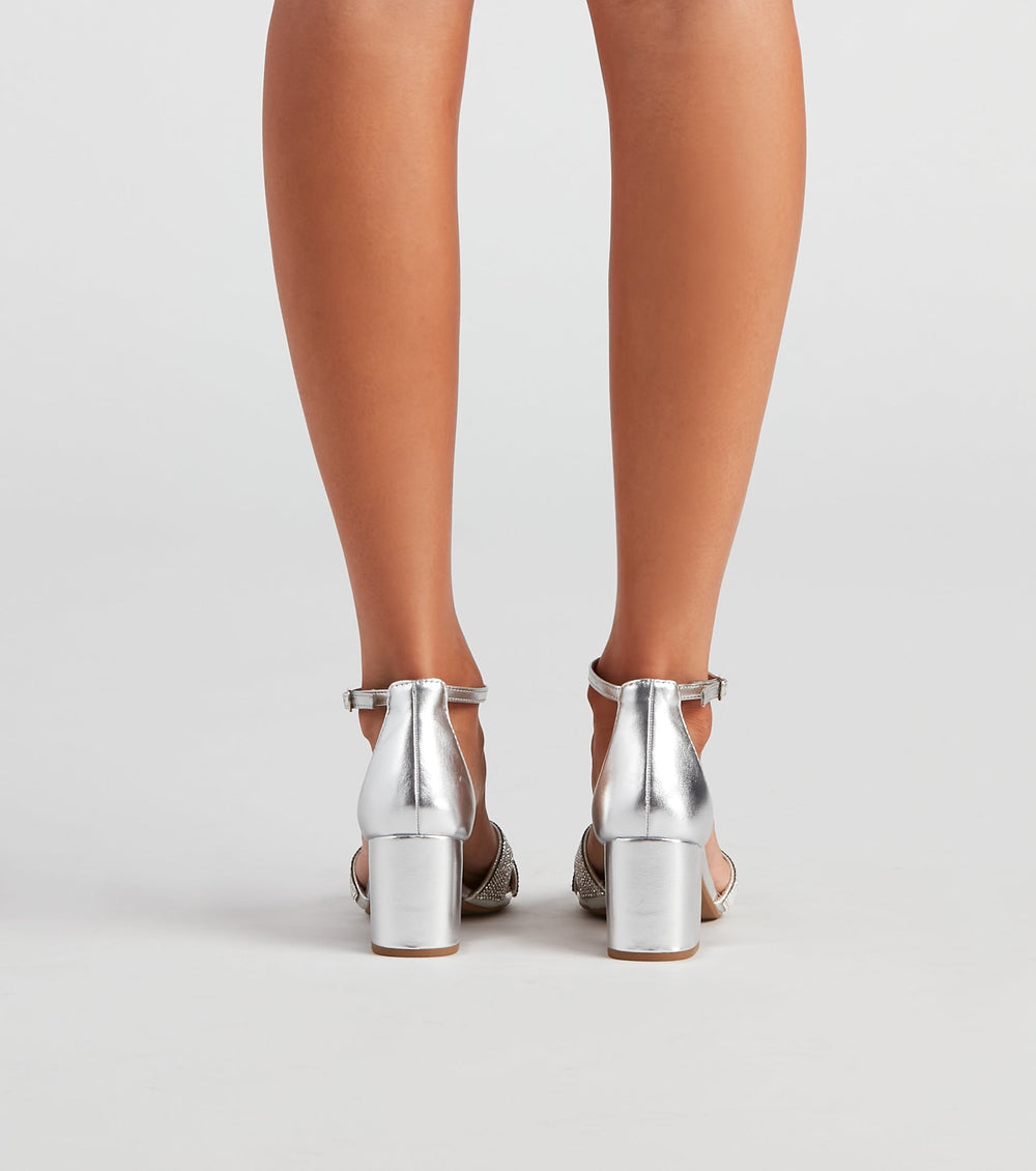 Future Glam Rhinestone Block Heels Newgew