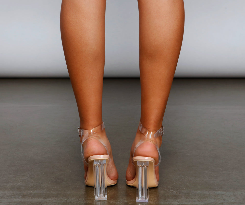 Trendy Babe Lucite Block Heels Newgew