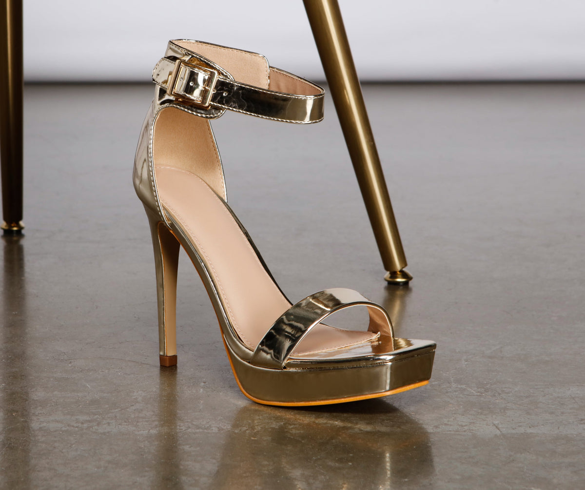 Luxe Glamour Chrome Platform Heels Newgew