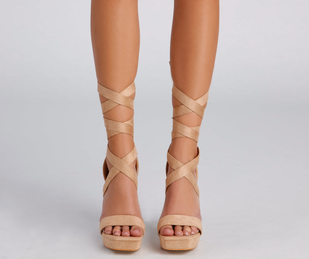 Feelin' Fab Lace-Up Platform Stilettos Newgew