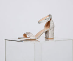 Glitzy Babe Rhinestone Block Heels Newgew