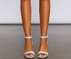 Glitzy Babe Rhinestone Block Heels Newgew