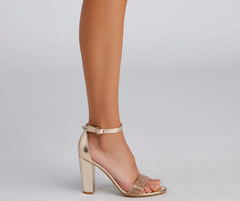 Stepping In Glam Chrome Rhinestone Heels Newgew