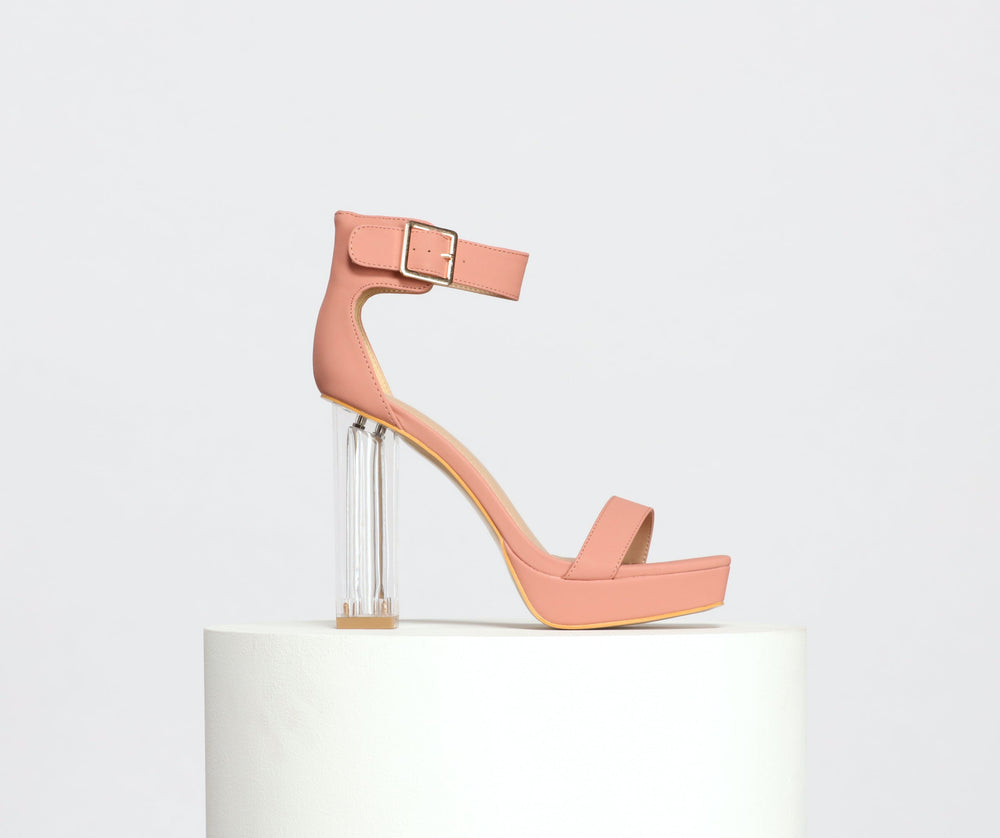 Clearly Fab Platform Block Heels Newgew