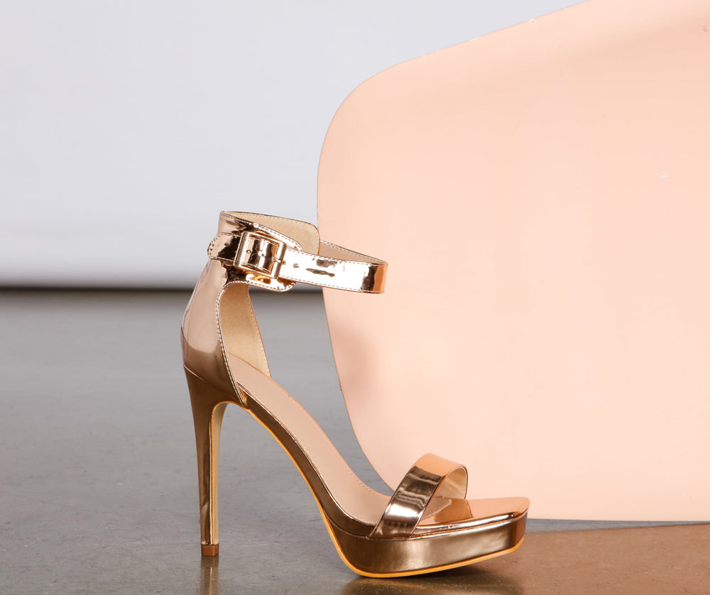 Luxe Glamour Chrome Platform Heels Newgew