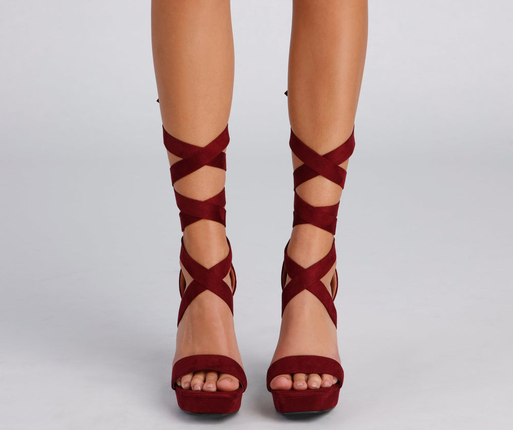Make A Point Lace-Up Stiletto Heels Newgew