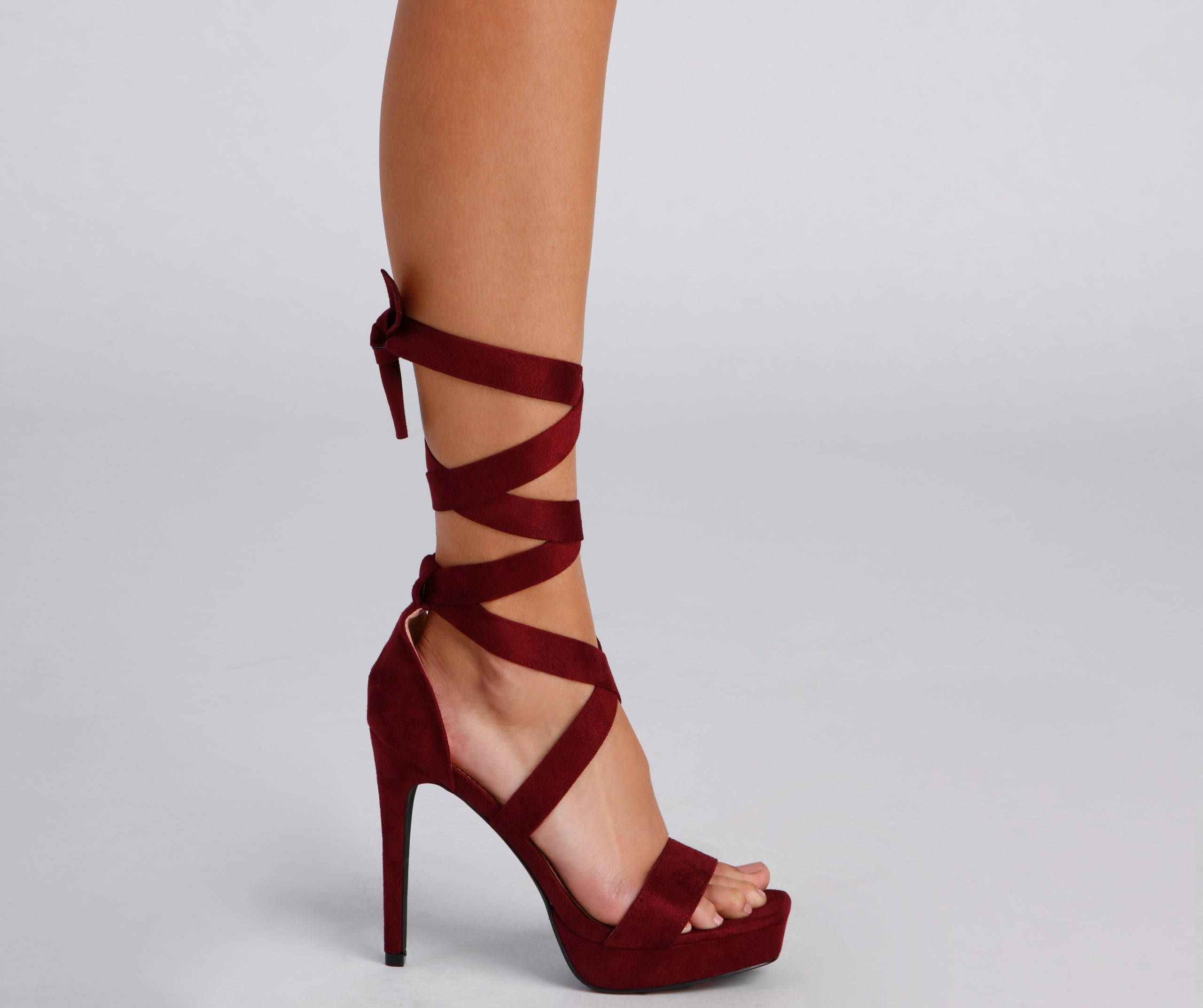 Make A Point Lace-Up Stiletto Heels Newgew