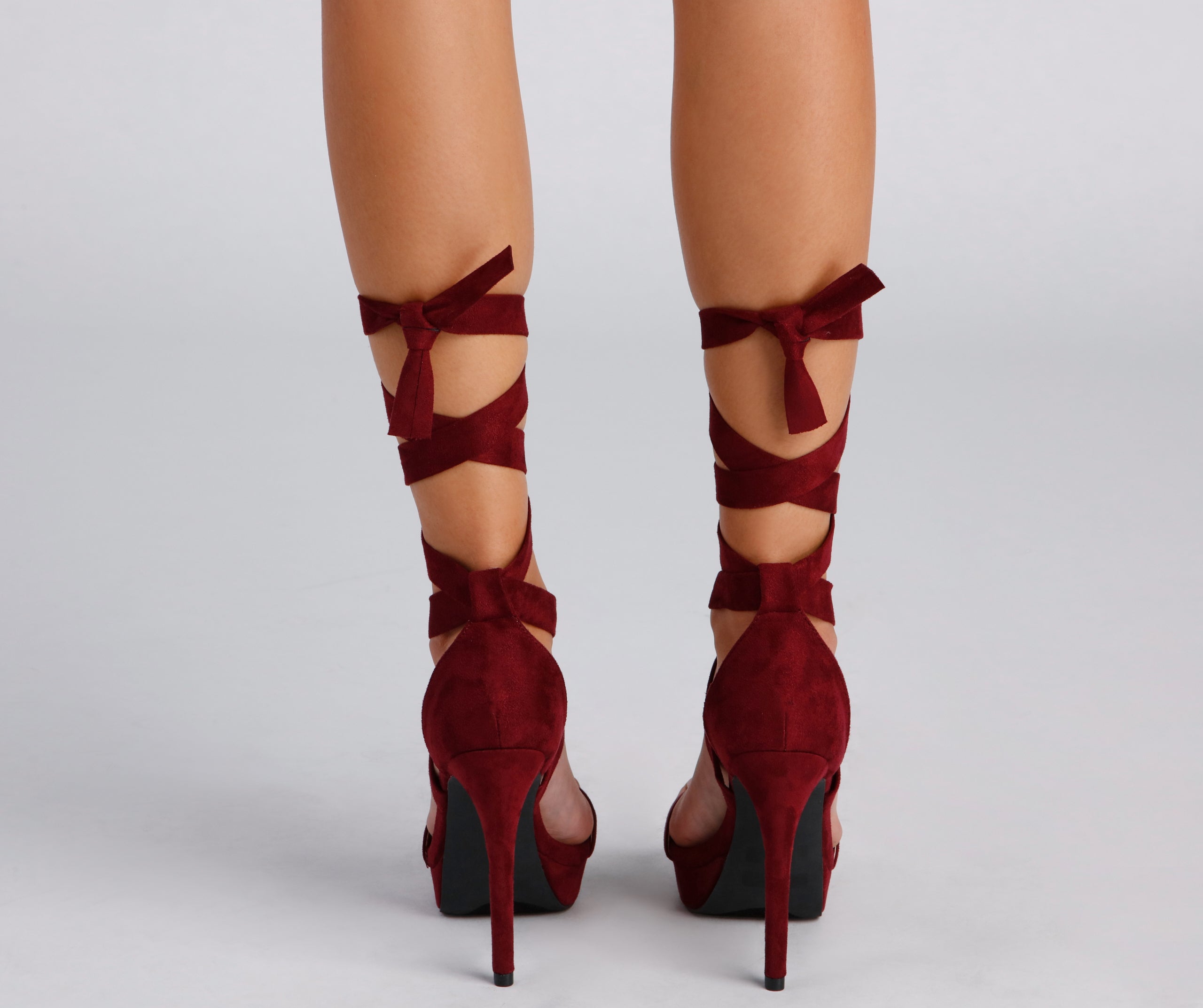 Make A Point Lace-Up Stiletto Heels Newgew